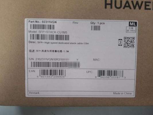 SFP+STACK-CU1M5 02311VGN
Huawei 10G SFP + SFP + สายสตั๊กความเร็วสูง 1.5m