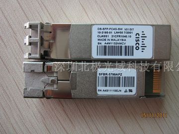 Cisco DS-SFP-FC4G-SW รองรับ 4G SFP ช่องไฟเบอร์ไฟเบอร์ 850nm 150m DOM Duplex LC MMF โมดูลเครื่องรับแสง