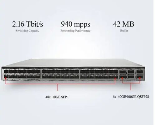 CE6881-48S6CQ สวิตช์ (48*10G SFP+, 6*100G QSFP28, 2*AC Power Supply, Port Side Air Inlet/Outlet)