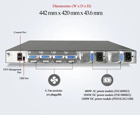 CE6881-48S6CQ สวิตช์ (48*10G SFP+, 6*100G QSFP28, 2*AC Power Supply, Port Side Air Inlet/Outlet)