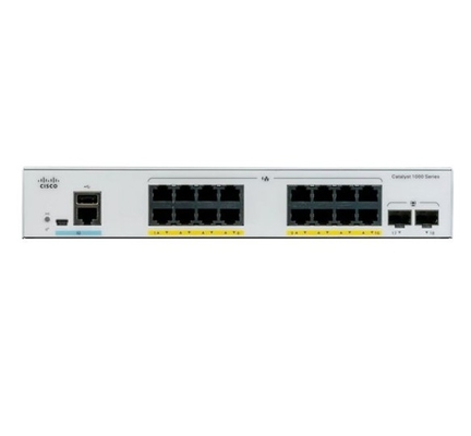 C1000-16FP-2G-L Cisco Catalyst 1000 Switch 16x 10/100/1000 Ethernet Port PoE+ 240W PoE Budget 2x 1G SFP Uplinks