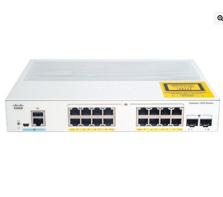 C1000-16FP-2G-L Cisco Catalyst 1000 Switch 16x 10/100/1000 Ethernet Port PoE+ 240W PoE Budget 2x 1G SFP Uplinks