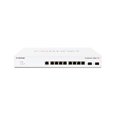FS-108E-POE Fortinet FortiSwitch ซีรี 100 Layer 2 FortiGate เครื่องควบคุมสวิทช์ ที่เข้ากันได้กับสวิทช์ PoE+ 8 x GE RJ45