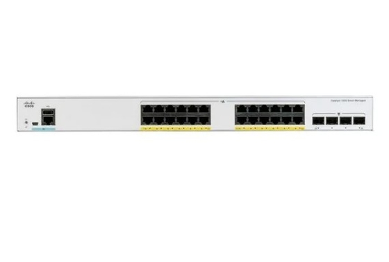 C1000-24P-4G-L Cisco Catalyst 1000 Series Switches 24x 10/100/1000 Ethernet Port PoE+ และงบประมาณ PoE 195W 4x 10G SFP+