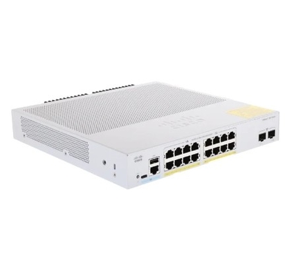 Cisco C1200-16P-2G - Cisco Switches 16x 10/100/1000 PoE+ Port ด้วยงบประมาณพลังงาน 120W, 2x Gigabit SFP, สามารถติดตั้ง Rack ได้