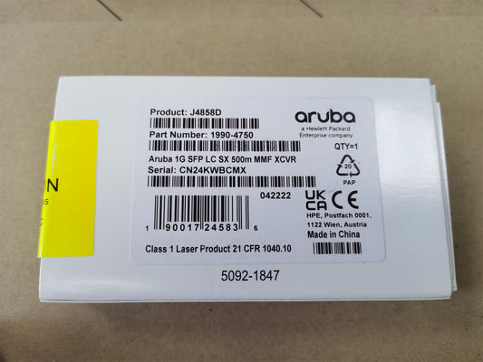 J4858D, ตัวรับส่งสัญญาณ Aruba J4858D, ซีรี่ส์ 1G SFP LC / 500m MMF / Aruba