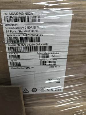 NVIDIA Mellanox 64-port 400Gb/s, 32 port OSFP, บริหารการกระจายอากาศแบบ Connector-to-Power (C2P)