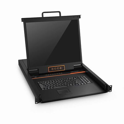 8 พอร์ต x1 ผู้ใช้ VGA 1U สวิตช์ KVM USB แบบติดตั้งบนแร็ค พร้อม LED 19 นิ้ว พร้อมสายเคเบิล VGA 8 เส้น