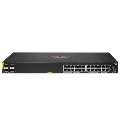สวิตช์ Aruba CX 6000 แบบจัดการ พร้อมพอร์ต 24 x 10/100/1000 (PoE+) + 4 x Gigabit SFP, งบประมาณ PoE 370W และการออกแบบแบบ Stackable