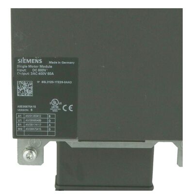Siemens 6SL3120-1TE26-0AA3 Sinamics S120 โมดูลมอเตอร์เดี่ยว - ไดรฟ์อุตสาหกรรมที่มีความแม่นยำสูง