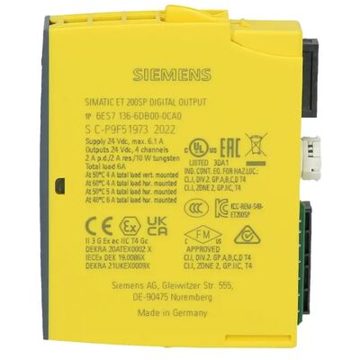 Siemens 6ES7136-6DB00-0CA0 โมดูลเอาต์พุตดิจิตอลที่ไม่ปลอดภัยสำหรับ ET 200SP