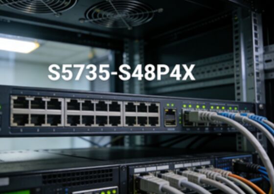 Huawei S5735-S48P4X 48-Port Gigabit PoE+ Switch, 4×10G SFP+ Uplink, 672Gbps ความจุในการเปลี่ยน, 1U Rack-Mount