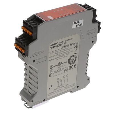 Omron G9SX-BC202-RT โมดูลควบคุมความปลอดภัย 24VDC ตัวยึดราง DIN