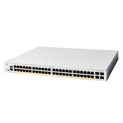 C1300-48P-4X, สวิตช์ Cisco Catalyst 1300, 48x PoE+/370W, 4x 10G SFP+, ติดตั้งบนชั้นวางได้