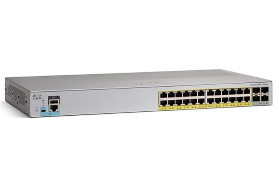 WS-C2960L-24PQ-LL Cisco Catalyst 2960L สวิตช์ 24 ท่า GigE PoE+ 4x10G SFP+ Lan Lite