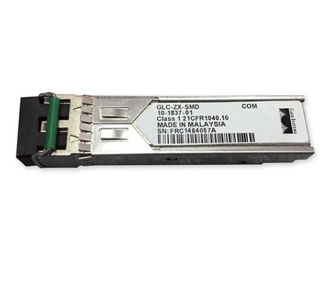 GLC-ZX-SMD รองรับ 1000BASE-ZX SFP 1550nm 80km Industrial DOM Duplex LC SMF Transceiver Module