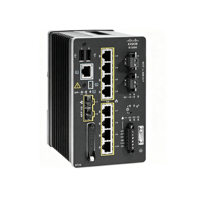 สวิตช์อีเธอร์เน็ตอุตสาหกรรม Cisco IE-3400-8T2S-E สวิตช์ที่มีการจัดการกิกะบิต 8 พอร์ตพร้อมอัปลิงค์ SFP 2x